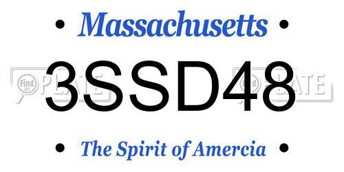 3SSD48 Massachusetts License Plate