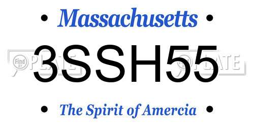 3SSH55 Massachusetts License Plate