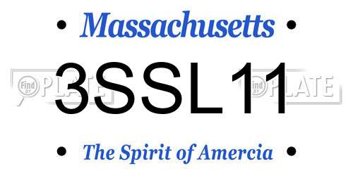 3SSL11 Massachusetts License Plate