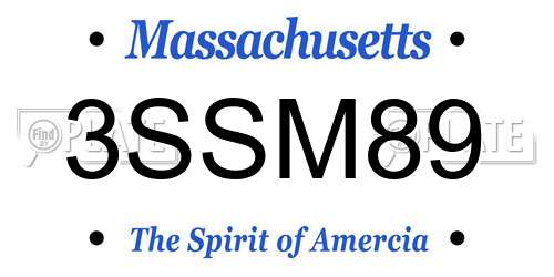 3SSM89 Massachusetts License Plate
