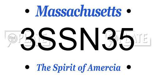 3SSN35 Massachusetts License Plate
