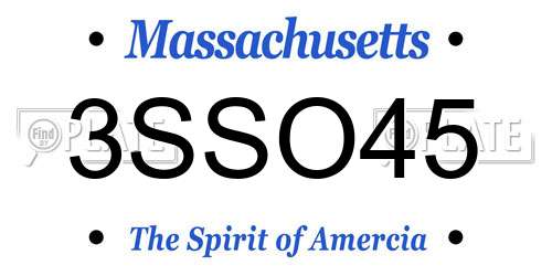 3SSO45 Massachusetts License Plate
