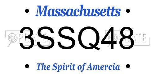 3SSQ48 Massachusetts License Plate