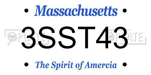 3SST43 Massachusetts License Plate