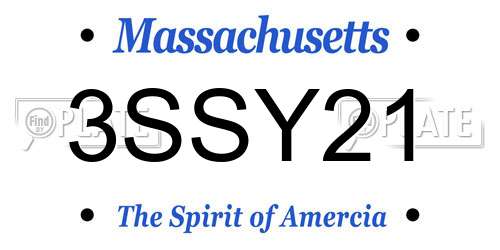 3SSY21 Massachusetts License Plate
