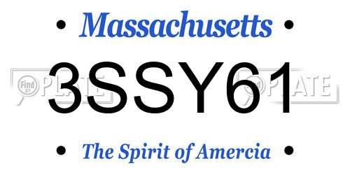 3SSY61 Massachusetts License Plate