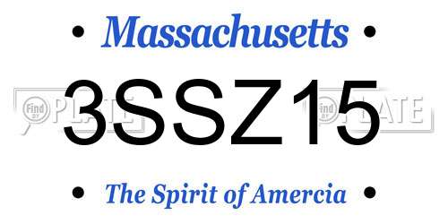 3SSZ15 Massachusetts License Plate
