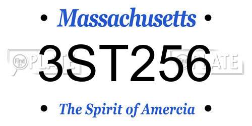 3ST256 Massachusetts License Plate