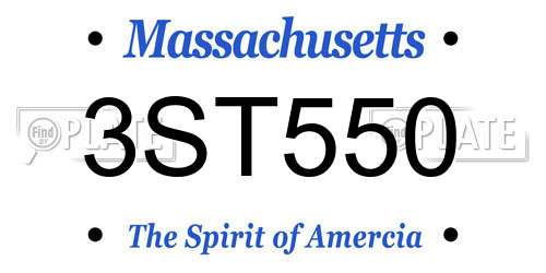 3ST550 Massachusetts License Plate