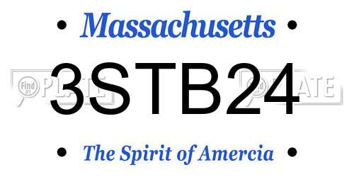 3STB24 Massachusetts License Plate