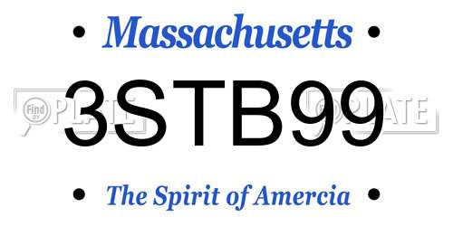3STB99 Massachusetts License Plate