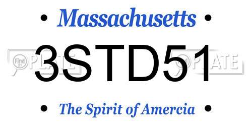 3STD51 Massachusetts License Plate