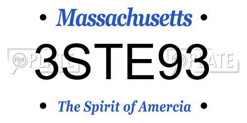 3STE93 Massachusetts License Plate