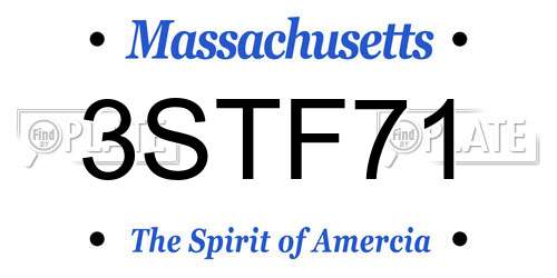 3STF71 Massachusetts License Plate