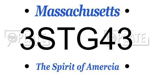 3STG43 Massachusetts License Plate