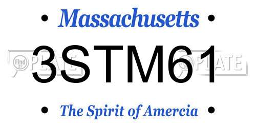 3STM61 Massachusetts License Plate