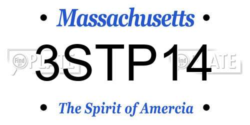 3STP14 Massachusetts License Plate