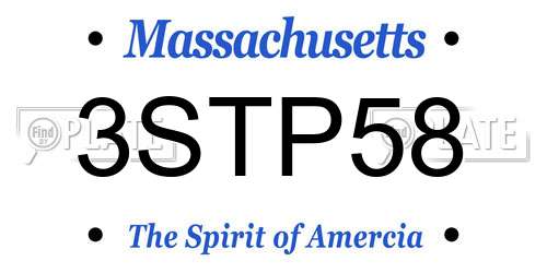 3STP58 Massachusetts License Plate