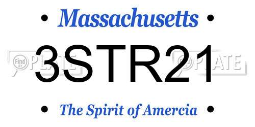 3STR21 Massachusetts License Plate