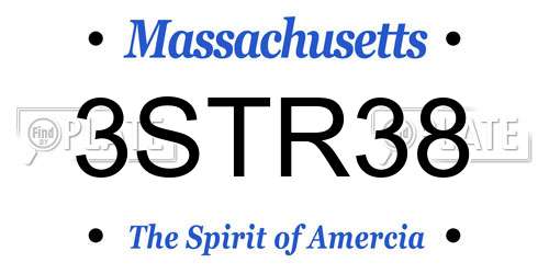 3STR38 Massachusetts License Plate