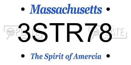 3STR78 Massachusetts License Plate