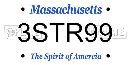 3STR99 Massachusetts License Plate