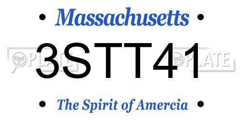 3STT41 Massachusetts License Plate
