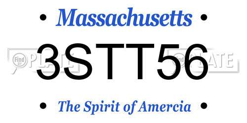 3STT56 Massachusetts License Plate