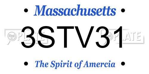 3STV31 Massachusetts License Plate