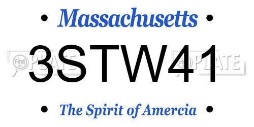 3STW41 Massachusetts License Plate