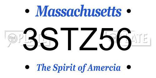 3STZ56 Massachusetts License Plate