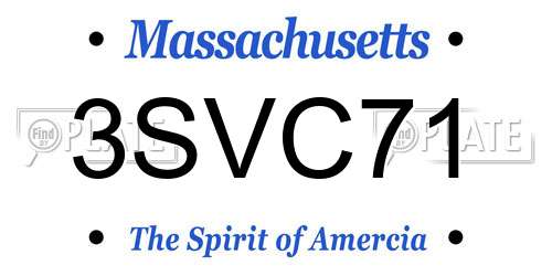 3SVC71 Massachusetts License Plate