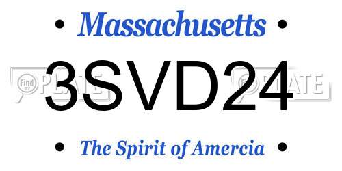 3SVD24 Massachusetts License Plate
