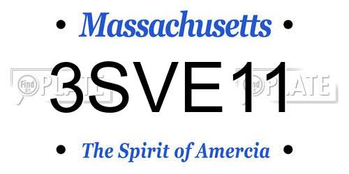 3SVE11 Massachusetts License Plate