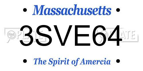 3SVE64 Massachusetts License Plate
