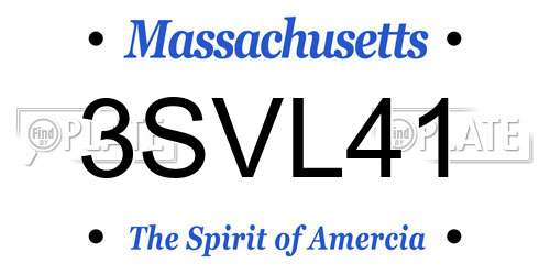 3SVL41 Massachusetts License Plate