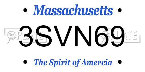 3SVN69 Massachusetts License Plate