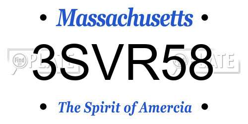 3SVR58 Massachusetts License Plate