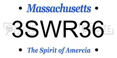 3SWR36 Massachusetts License Plate