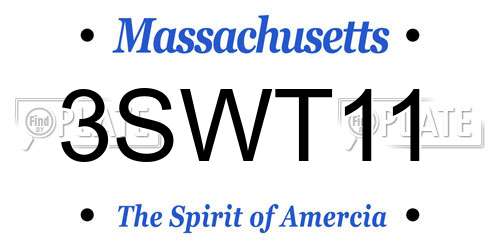 3SWT11 Massachusetts License Plate