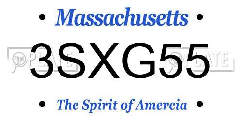 3SXG55 Massachusetts License Plate
