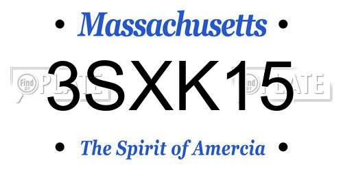 3SXK15 Massachusetts License Plate