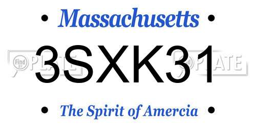 3SXK31 Massachusetts License Plate