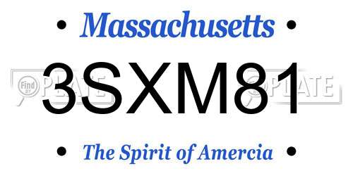 3SXM81 Massachusetts License Plate