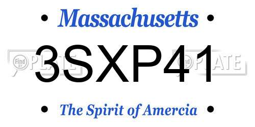 3SXP41 Massachusetts License Plate