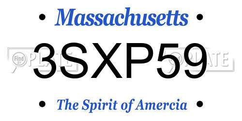 3SXP59 Massachusetts License Plate