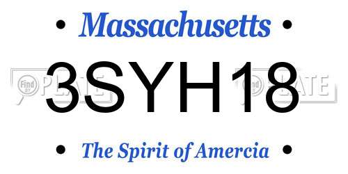 3SYH18 Massachusetts License Plate