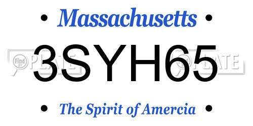 3SYH65 Massachusetts License Plate