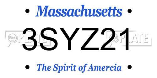 3SYZ21 Massachusetts License Plate