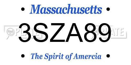 3SZA89 Massachusetts License Plate